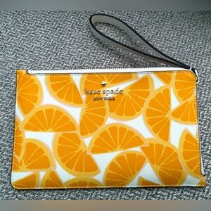 Kate Spade Orange and White Citrus Clutch